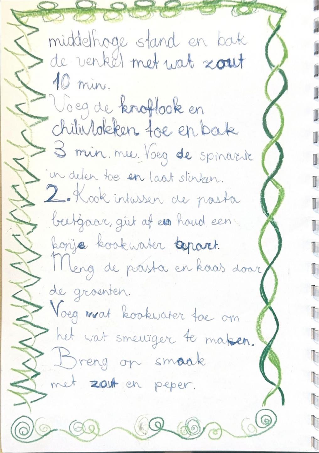 recept van tagliatelle met venkel, spinazie en gekookt ei