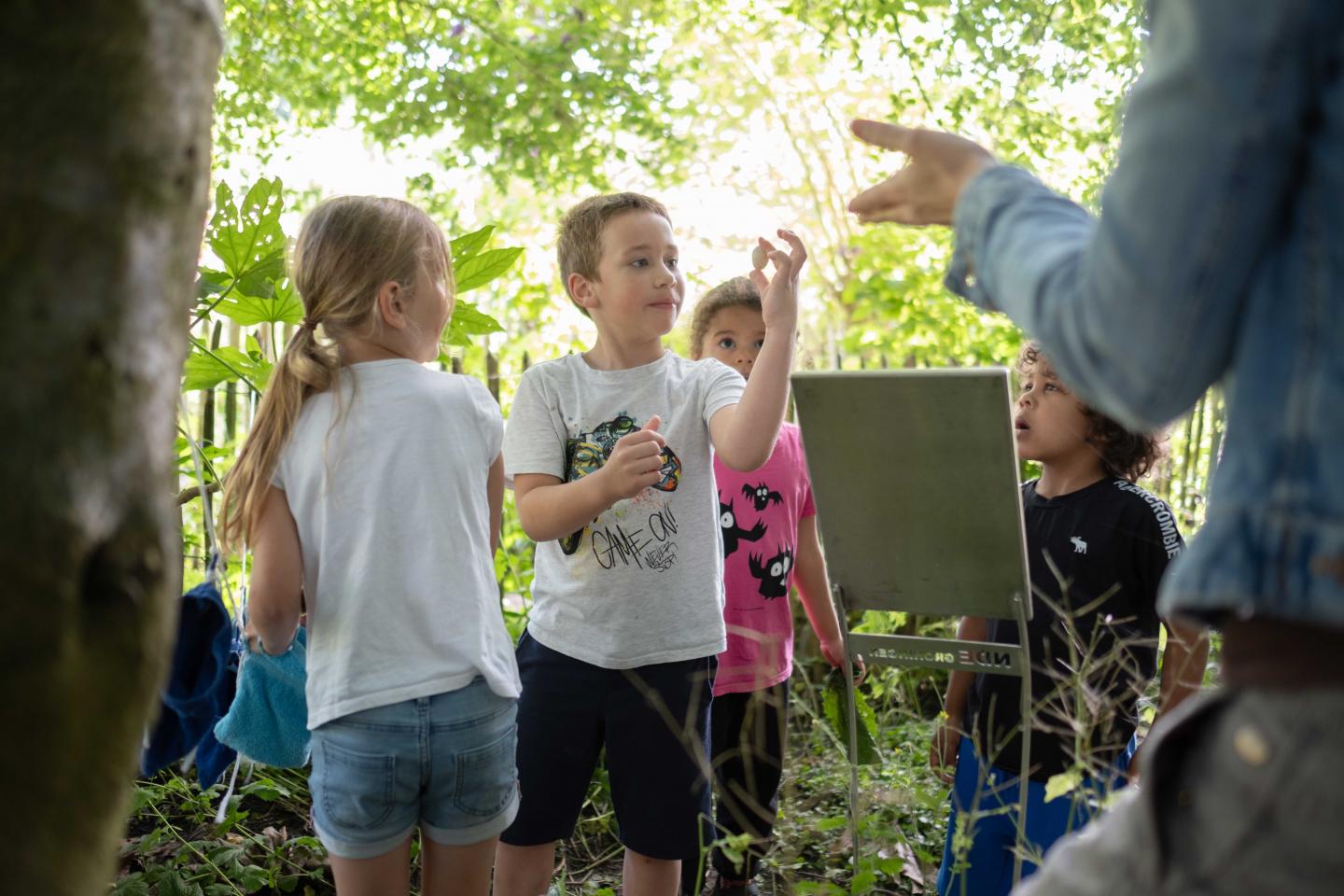 foto van kinderen op de schooltuin